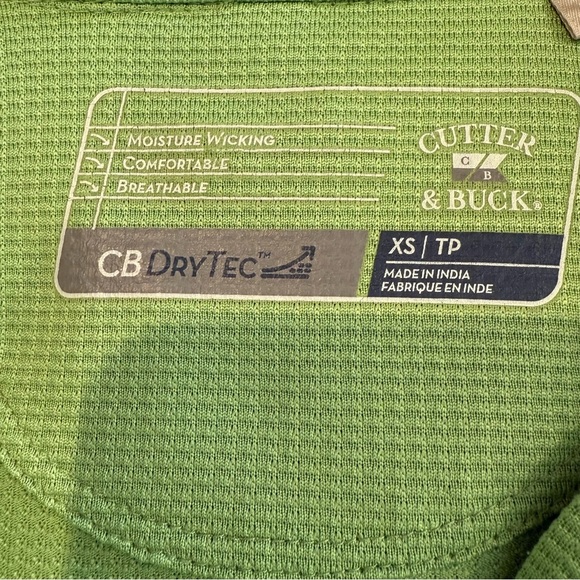 Cutter & Buck Golf Shirt Green 3/4 Sleeve Moisture Wicking Women's Sporty Sz S - Picture 2 of 10